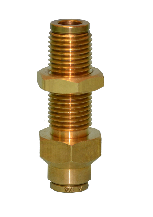 Bulkhead Union DOT PushtoConnect Brass